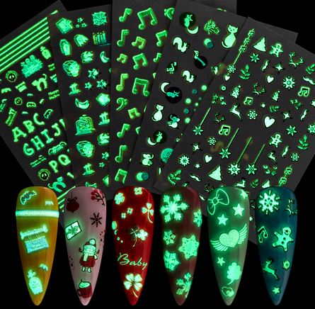 glow in the dark nail stickers