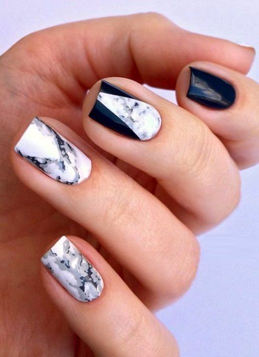 Marble Nail Designs - Sparkly Polish Nails